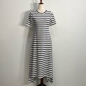 J. Crew Maxi Dress Modest Cotton Women's XS  Blue White